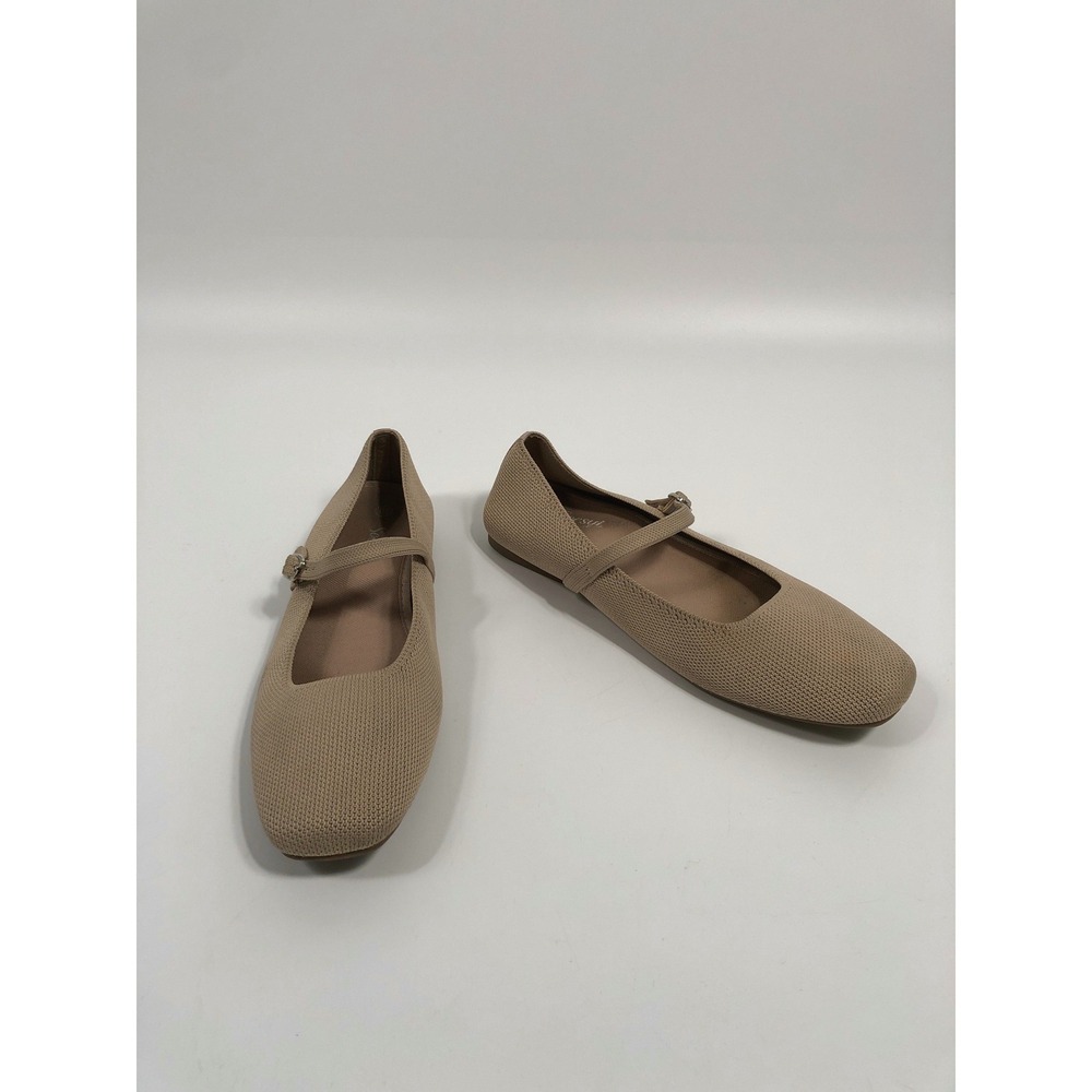 Womens Mary Jane Ballet Flats 10 Beige Neutral 90s Minimalist Capsule Office